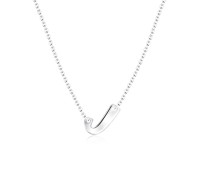 Silver Initial Letter Necklace J SPE-5550